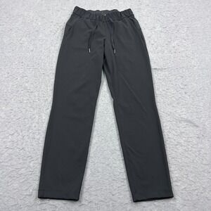Lululemon On the Fly 7/8 Pant Women's 2 Black Drawstring Stretch Travel W5BPNS
